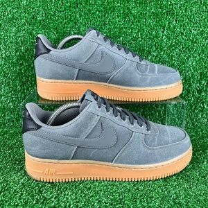 Nike Air Force 1 07 Premium Gray Gum Bottom Low Top Lace Up Sneakers Mens 8.5